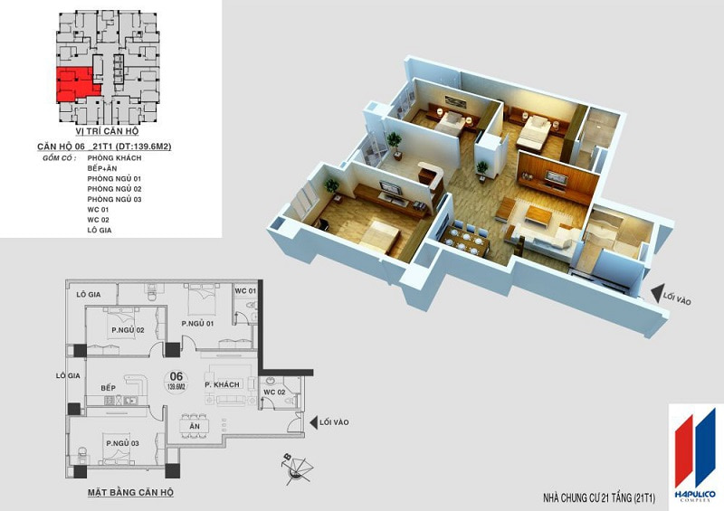 Phối cảnh căn hộ 139.6 m2