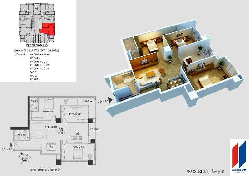 Phối cảnh căn hộ 139.6 m2